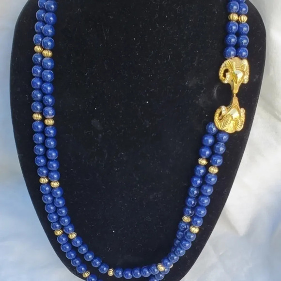 Kenneth Jay Lane Rams Horn Vintage‎ Necklace - Picture 1 of 7